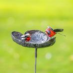 Figuur - Roodborst drinkbak in hartvorm met twee roodborsten, Antiek en Kunst