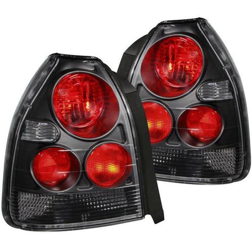ANZO 1996-2000 Honda Civic Taillights Black - 221065, Auto-onderdelen, Verlichting, Ophalen of Verzenden