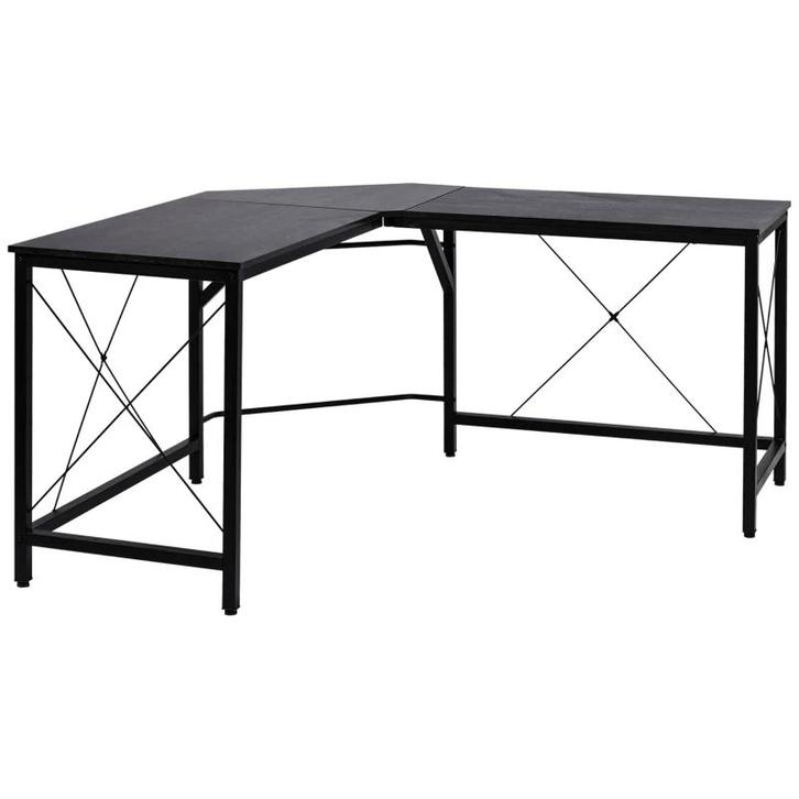 TRUUSK L-vormig Hoekbureau van MDF - Zwart - Afmetingen 150, Huis en Inrichting, Bureaus, Nieuw, Verzenden
