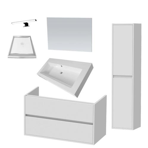 Badkamermeubelset NEXXT 100cm Hoogglans Wit, Doe-het-zelf en Verbouw, Sanitair, Bad, Nieuw, Ophalen of Verzenden
