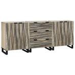 vidaXL Badkamermeubelset 3 pcs Wit 180 x 33 x 75 cm Massief, Huis en Inrichting, Badkamer | Badkamermeubels, Verzenden, Nieuw