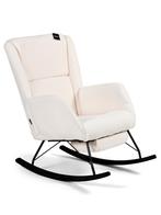 Aemely Schommelstoel Relax - Wit Teddy, Zwarte Poten, Kinderen en Baby's, Kinderkamer | Tafels en Stoelen, Ophalen of Verzenden