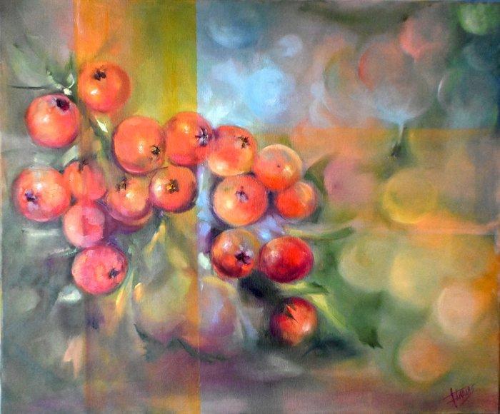 isabel Tapias T - Frutos en mi jardín, Antiek en Kunst, Kunst | Schilderijen | Modern