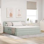 vidaXL Opbergbed met LED met matras Lichtgrijs 180 x 200 cm, Verzenden, Nieuw, Stof