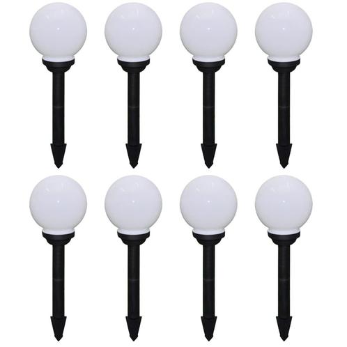 vidaXL Tuinpadlampen 8 st met grondpin LED 15 cm, Tuin en Terras, Buitenverlichting, Nieuw, Verzenden