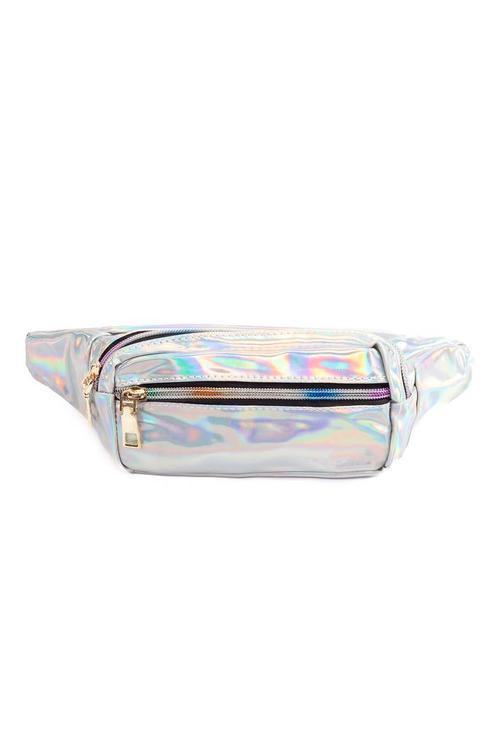 Klein Holografisch Heuptasje Zilver Rechthoek Fanny Pack Twe, Sieraden, Tassen en Uiterlijk, Tassen | Damestassen, Overige typen