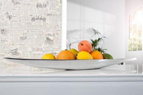 Handgemaakte decoratieve kom SILVER LEAF 60cm zilver, Huis en Inrichting, Woonaccessoires | Vazen, Ophalen of Verzenden