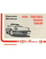 1989 ALFA ROMEO SPIDER INSTRUCTIEBOEKJE ENGELS (VS), Auto diversen, Handleidingen en Instructieboekjes