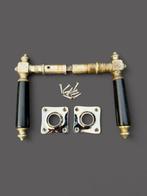 Antiek Deurklink - horn/brass incl rosettes - 1850-1900, Antiek en Kunst, Curiosa en Brocante