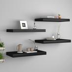vidaXL Wandschappen zwevend 4 st 50x23x3,8 cm MDF zwart, Huis en Inrichting, Woonaccessoires | Wandplanken en Boekenplanken, Verzenden