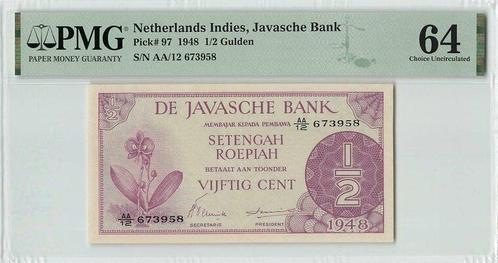 1948 Netherlands Indies P 97 ½ Gulden Pmg 64, Postzegels en Munten, Bankbiljetten | Europa | Niet-Eurobiljetten, Verzenden
