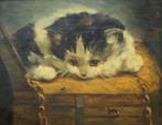 Charles van der Eyken (1859-1923) - Kat kijk naar vliegje .