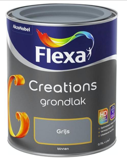 Flexa Creations Grondlak - Grijs - 0,75 liter (Lakverf), Doe-het-zelf en Verbouw, Verf, Beits en Lak, Lak, Grijs, Nieuw, Minder dan 5 liter