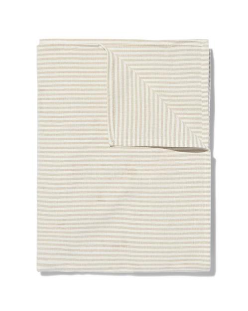 HEMA Tafelkleed katoen 140x240 beige streep, Huis en Inrichting, Keuken | Textiel, Nieuw, Verzenden