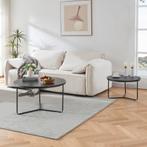 [en.casa] Salontafel Poxdorf set van 2 rond marmer zwart en, Huis en Inrichting, Tafels | Salontafels, Verzenden, Nieuw
