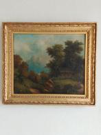 Italiaanse school (XVIII) - Paesaggio con viandanti, Antiek en Kunst, Kunst | Schilderijen | Klassiek