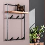 *WOONWINKEL* Hoge Kapstok Zwart Met Boomstam Plank, Huis en Inrichting, Woonaccessoires | Kapstokken, Verzenden, Nieuw