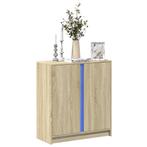 vidaXL Dressoir met LED 77x34x85 cm bewerkt hout sonoma, Verzenden, Nieuw, 50 tot 100 cm, 25 tot 50 cm