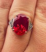 Zonder Minimumprijs - Ring - 9 kt. Roségoud, Zilver Robijn -, Nieuw