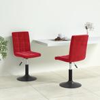 vidaXL Eetkamerstoelen draaibaar 2 st fluweel wijnrood, Huis en Inrichting, Stoelen, Verzenden, Nieuw, Rood