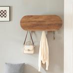 Wandkapstok Vilkön 30x80x16 cm walnootkleurig en zwart [en.c, Huis en Inrichting, Verzenden, Nieuw