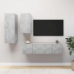 vidaXL 4-delige Tv-meubelset bewerkt hout betongrijs, Huis en Inrichting, Verzenden, Nieuw, 50 tot 100 cm, Minder dan 100 cm