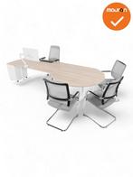 Bureau Tube met vergaderstuk - wit onderstel - afmeting en b, Vergader- of Presentatieruimte, Ophalen of Verzenden, Gebruikt, Bureau