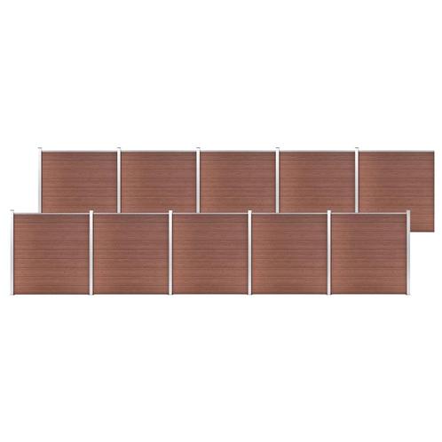 vidaXL Schutting 1737x186 cm HKC bruin, Tuin en Terras, Schuttingen, Nieuw, Kunststof, 1 tot 2 meter, Verzenden