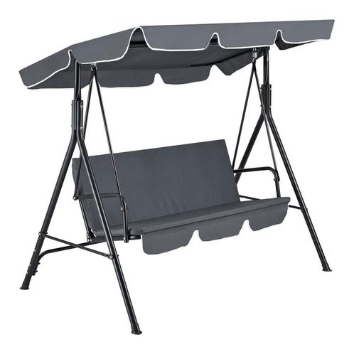 Schommelbank 3-zits Hollywood max 270 kg donkergrijs, Tuin en Terras, Tuinbanken, Verzenden