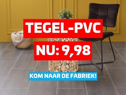 FABRIEKSLEEGVERKOOP | Tegel-PVC antraciet vanaf €9,98 per m², Doe-het-zelf en Verbouw, Vloerdelen en Plavuizen, Nieuw, Ophalen of Verzenden