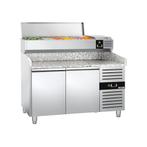 GGM Gastro | Pizza koelwerkbank PREMIUM - 1500x800mm - met 2, Verzenden, Nieuw in verpakking, RVS Meubilair