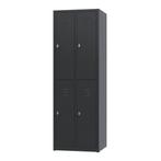Nieuwe metalen locker | 4 deurs - 2 delig | kluisjes | zwart, Nieuw, Modern, Ophalen of Verzenden