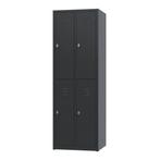 Nieuwe metalen locker | 4 deurs - 2 delig | kluisjes | zwart, Huis en Inrichting, Kasten | Lockerkasten, Ophalen of Verzenden