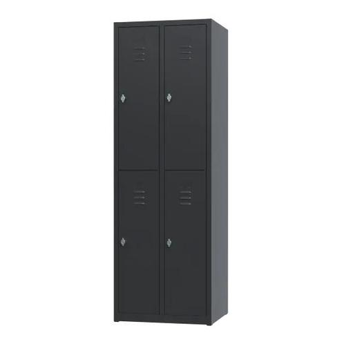 Nieuwe metalen locker | 4 deurs - 2 delig | kluisjes | zwart, Huis en Inrichting, Kasten | Lockerkasten, Nieuw, Ophalen of Verzenden