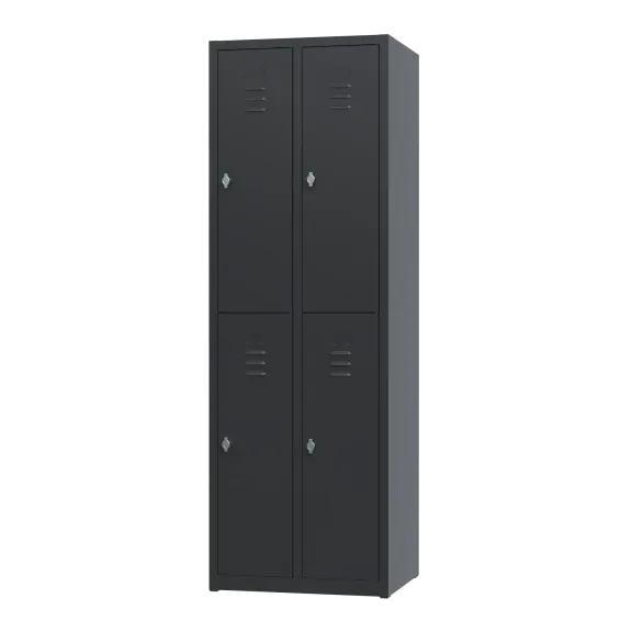 Nieuwe metalen locker | 4 deurs - 2 delig | kluisjes | zwart, Huis en Inrichting, Kasten | Lockerkasten, Nieuw, Ophalen of Verzenden