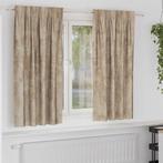 vidaXL Velvet Gordijnen 2 pcs champagne 175 x 140 cm Fluweel, Huis en Inrichting, Verzenden, Nieuw, Beige