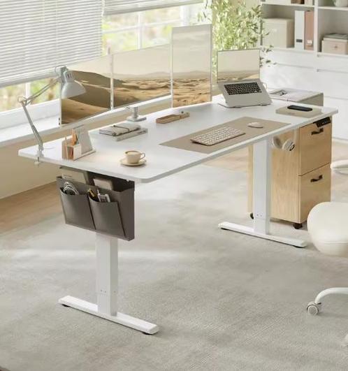 Verstelbaar Zit-Sta Bureau Wit 180x80cm – 4 Geheugenstanden, Huis en Inrichting, Bureaus, Bureau, Nieuw, Elektrisch, In hoogte verstelbaar