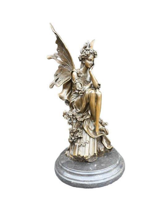 Beeld, Large Bronze Fairy - 37 cm - Brons, Marmer, Antiek en Kunst, Kunst | Designobjecten