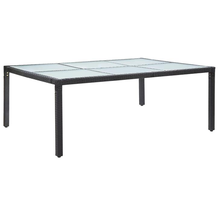 vidaXL Tuintafel 200x150x74 cm poly rattan zwart, Tuin en Terras, Tuintafels, Nieuw, Verzenden