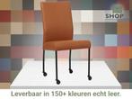 Leren eetkamerstoel Comfort met wieltjes - Toledo Natur, Huis en Inrichting, Stoelen, Bruin, Nieuw, Leer, Ophalen of Verzenden