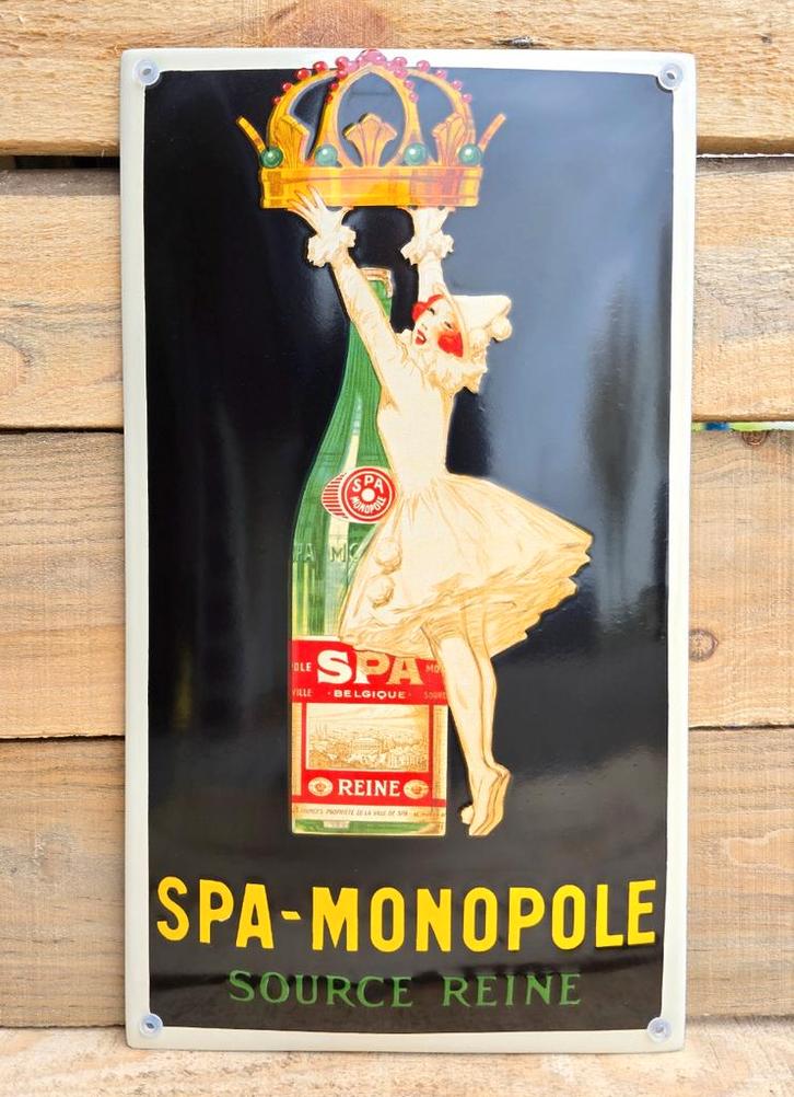 Emaille reclamebord Spa-Monopole source reine, Verzamelen, Merken en Reclamevoorwerpen, Verzenden
