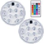 Onderwater LED spots - RGB - 10 LEDs - Set van 2, Nieuw, Led, Ophalen of Verzenden, Vloerspot of Grondspot