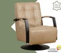 Leren draaifauteuil Mind - Kenia Taupe (taupe/bruin) -, Nieuw, Ophalen of Verzenden, 50 tot 75 cm, Industrieel, Modern