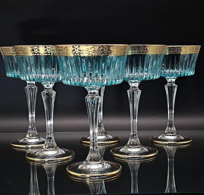Artemisia - Champagne fluitje (6) - Kristal, oro 24kt, Antiek en Kunst, Antiek | Glas en Kristal