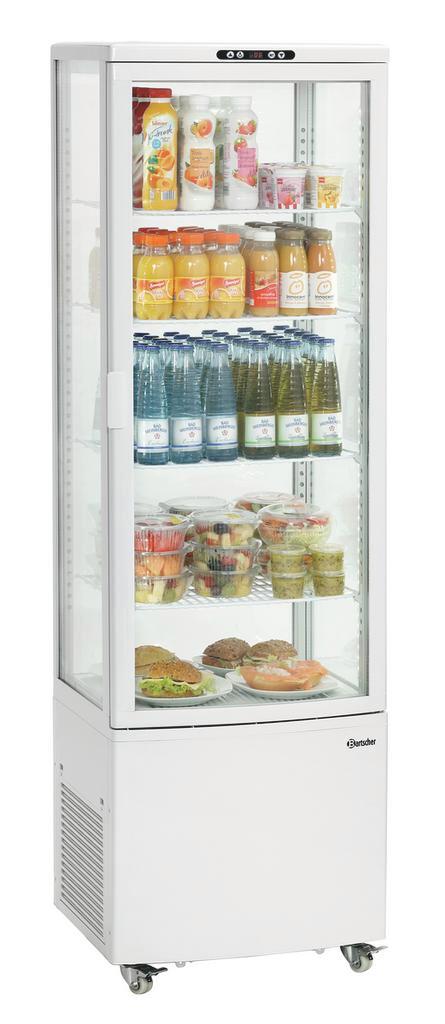 Bartscher Koelvitrine 235L-W | 2–12 °C | 4 Niveaus | 525x455, Witgoed en Apparatuur, Koelkasten en IJskasten, Ophalen of Verzenden