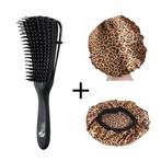 Afabs® Zwarte Anti-klit Haarborstel + Panter print satijnen, Ophalen of Verzenden, Nieuw