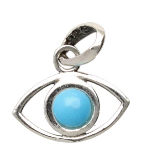 Zilveren Het Oog met turquoise kettinghanger, Sieraden, Tassen en Uiterlijk, Kettinghangers, Verzenden