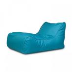 Luxe relax poef - blauw - wasbare polyester hoes, Ophalen of Verzenden, Nieuw