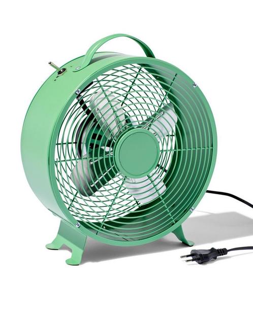 HEMA Tafelventilator retro Ø25.8cm groen, Witgoed en Apparatuur, Airco's, Nieuw, Verzenden