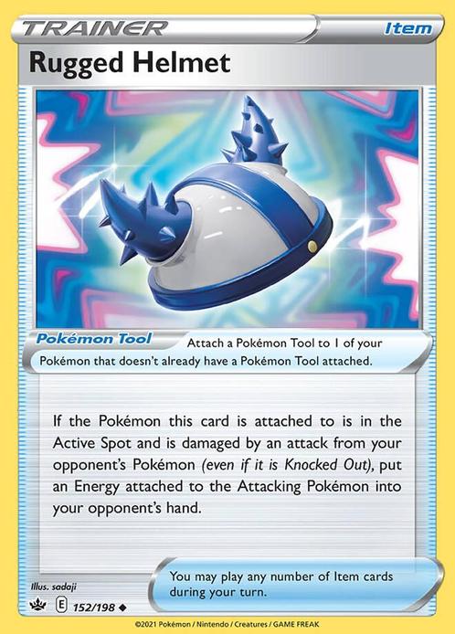 Rugged Helmet 152/198 Chilling Reign, Hobby en Vrije tijd, Verzamelkaartspellen | Pokémon, Losse kaart, Nieuw, Foil, Ophalen of Verzenden
